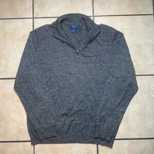 Joseph & Lyman Men's 100% Cashmere Sweater Quarter Zip Grey Mens Size Large